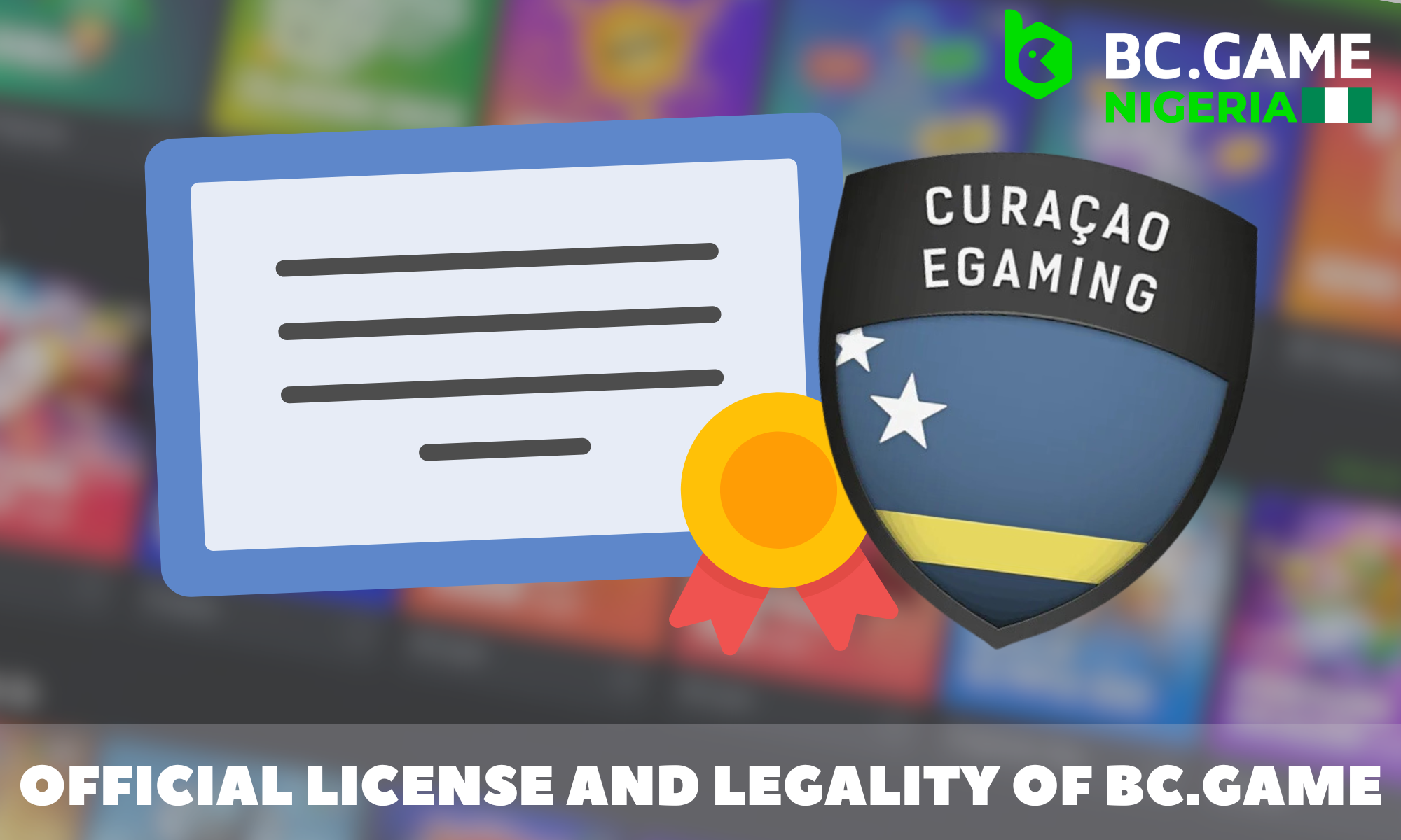 BC.Game casino is officially licensed and operates legally in Nigeria