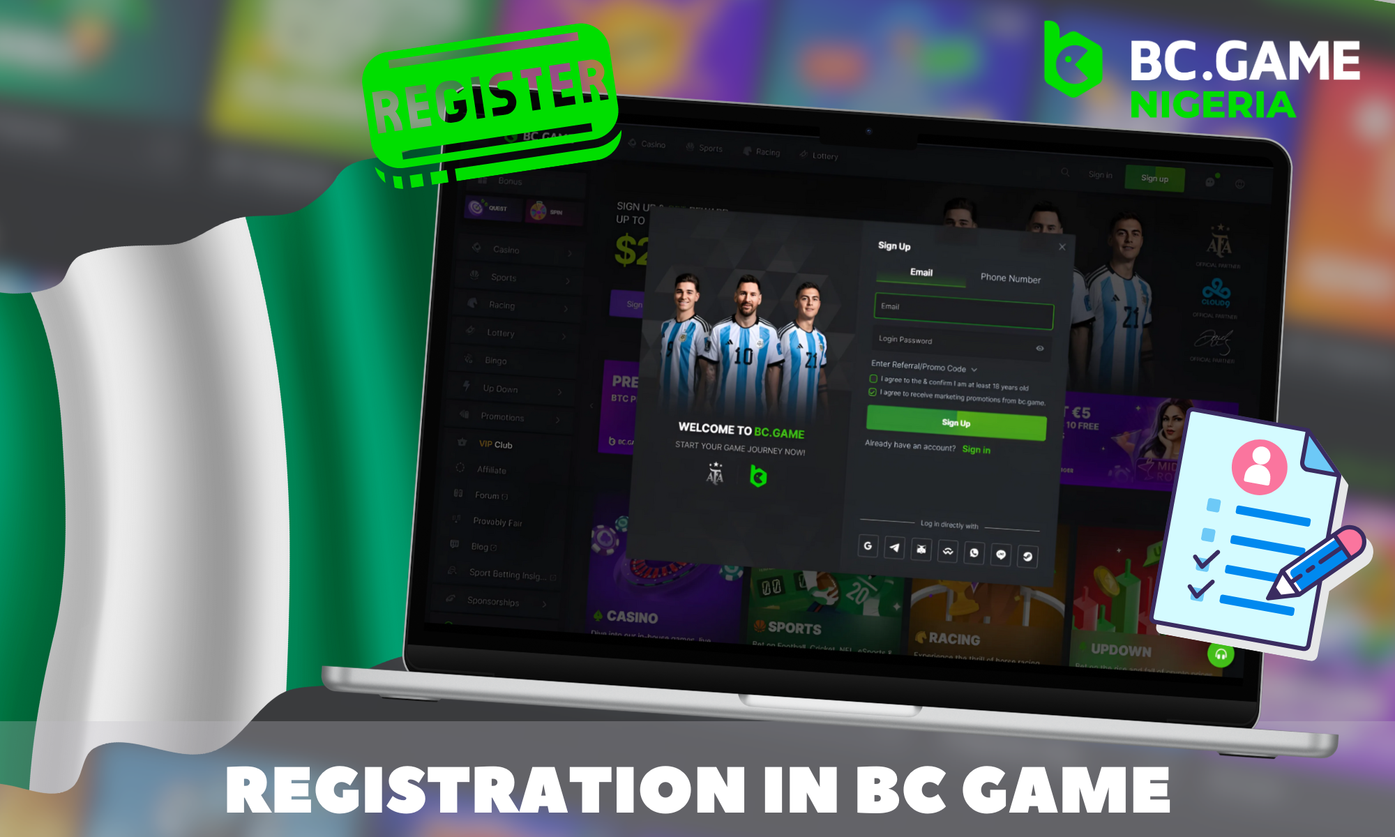 The registration process in BC Game is quite simple