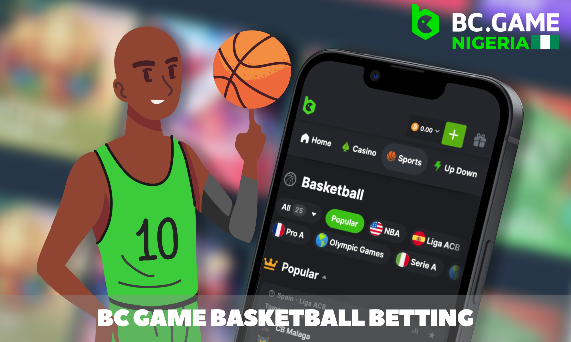 Basketball betting at BC Game for Nigerian bettors