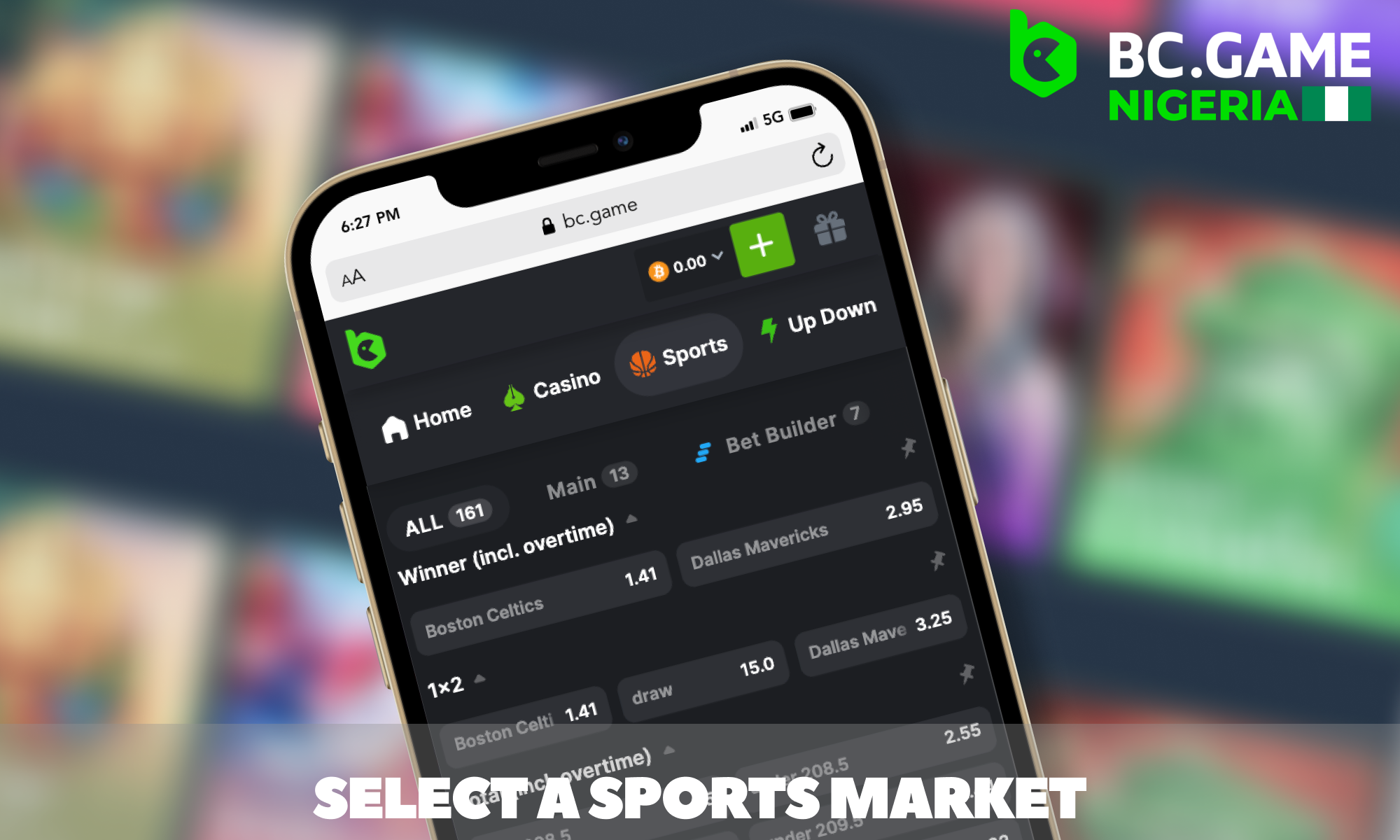 Choose a sports Market at BC Game in Nigeria