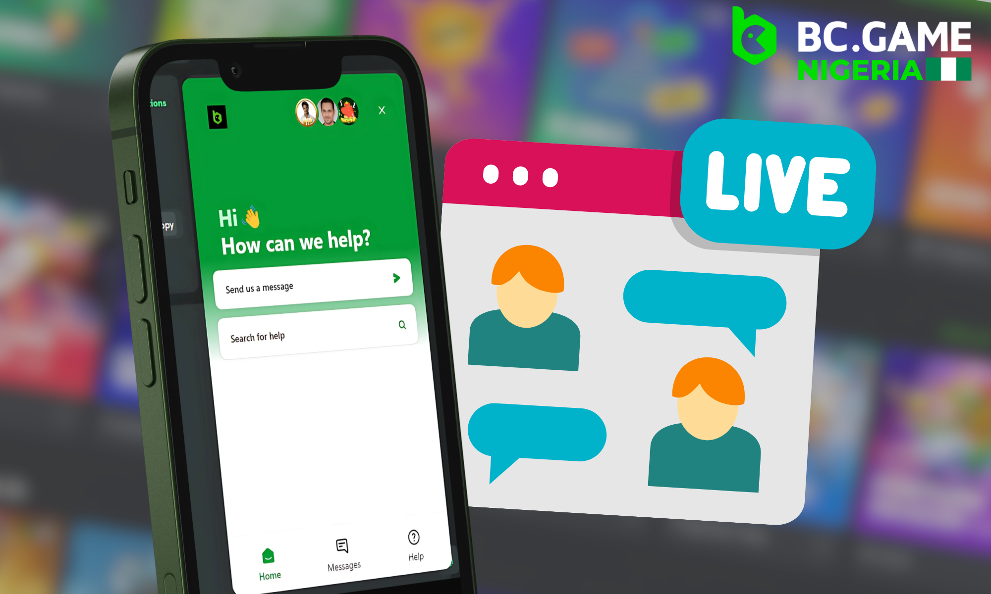 Live chat with BC Game support assistant for Nigerian players